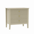 Large 3 Drawer Bedside Table - Hales Taupe Range