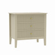 Pair Of Large 3 Drawer Bedside Tables - Hales Taupe Range
