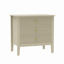 Wide 3 Drawer Chest of Drawers and Pair of Large Bedside Tables - Hales Taupe Range