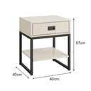 One Drawer Bedside Table - Elle Black Stone Range