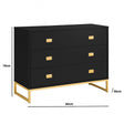 Large 3 Drawer Chest of Drawers and Pair of Bedside Tables - Elle Black Range