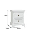 White Two Drawer Bedside Table - Daventry White Range