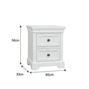 White Two Drawer Bedside Table - Daventry White Range