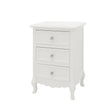 White 3 Drawer Bedside Table - Victoria Range