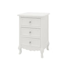White 3 Drawer Bedside Table - Victoria Range