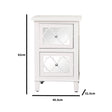 White Mirrored Lattice Bedside Table - Sabrina White Range