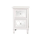 Pair of White Mirrored Lattice Bedside Tables - Sabrina White Range