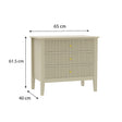Large 3 Drawer Bedside Table - Hales Taupe Range