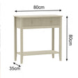 Taupe 2 Drawer Console / Dressing Table - Hales Taupe Range