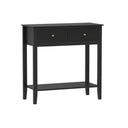Black 2 Drawer Console / Dressing Table - Hales Black Range