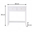 White 2 Drawer Console / Dressing Table - Hales White Range