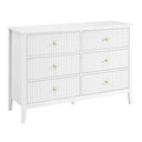 6 Drawer Chest of Drawers, Tall 5 Drawer Bedside Table and Pair of 3 Drawer Bedside Tables - Hales White Range