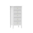 6 Drawer Chest of Drawers, Tall 5 Drawer Bedside Table and Pair of 3 Drawer Bedside Tables - Hales White Range