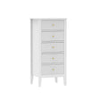 6 Drawer Chest of Drawers, Tall 5 Drawer Bedside Table, Pair of 3 Drawer Bedside Tables and Dressing Table Set - Hales White Range