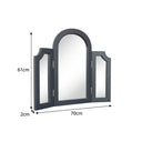 Navy Black Arched Triple Dressing Table Mirror - Daventry Navy Black Range