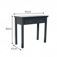 Navy Black 2 Drawer Console / Dressing Table - Daventry Navy Black Range