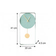 Teal Blue Metal Pendulum Wall Clock 41cm
