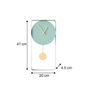 Teal Blue Metal Pendulum Wall Clock 41cm
