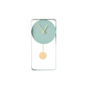 Teal Blue Metal Pendulum Wall Clock 41cm