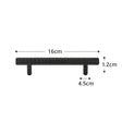 Matte Black Metal Hammered Bar Pull Drawer Handle 16cm