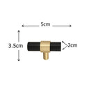 Gold & Black Acrylic T-Bar Shaped Drawer Handle