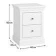 Pair of White 2 Drawer Bedside Tables - Slimline Haxey White Range
