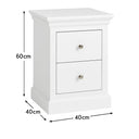 Pair of White 2 Drawer Bedside Tables - Slimline Haxey White Range