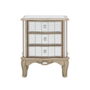 Silver Mirrored Chest of Drawers & Pair of 3 Drawer Bedside Tables - Tiffany Range