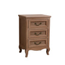 Pair of Solid Wood 3 Drawer Bedside Tables - Hessian Range