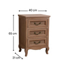 Pair of Solid Wood 3 Drawer Bedside Tables - Hessian Range
