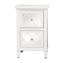 White Mirrored Lattice Console Table / Dressing Table & Pair of White Mirrored Bedside Tables - Sabrina White Range