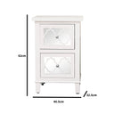 White Mirrored Lattice Console Table / Dressing Table & Pair of White Mirrored Bedside Tables - Sabrina White Range