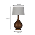 Frosted Hazel Glass Table Lamp with Linen Shade