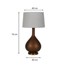 Frosted Hazel Glass Table Lamp with Linen Shade