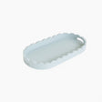 Pale Blue Oblong Scalloped Tray - 50cm