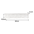 White Wooden Carved Boho Wall Shelf - 60cm