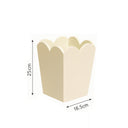 Cream Wooden Scalloped Edge Waste Paper Bin