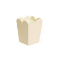 Cream Wooden Scalloped Edge Waste Paper Bin