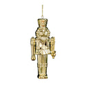 Set of 2 Shiny Gold Nutracker Hanging Tree Decorations - 12cm