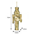 Set of 2 Shiny Gold Nutracker Hanging Tree Decorations - 12cm