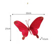 Set of 2 Deep Red Glitter Velvet Butterfly Tree Decorations - 22cm