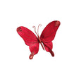 Set of 2 Deep Red Glitter Velvet Butterfly Tree Decorations - 22cm