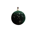 Set of 2 Green Glitter Flocked Bauble Decorations - 8cm