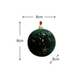 Set of 2 Green Glitter Flocked Bauble Decorations - 8cm