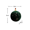 Set of 2 Green Glitter Flocked Bauble Decorations - 8cm
