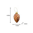 Set of 3 Gold & Bronze Sequin Pinecone Bauble Decorations - 6.5cm
