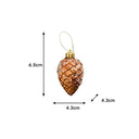 Set of 3 Gold & Bronze Sequin Pinecone Bauble Decorations - 6.5cm
