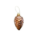 Set of 3 Gold & Bronze Sequin Pinecone Bauble Decorations - 6.5cm