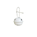 Set of 8 White Hanging Bell Christmas Decorations - 4cm