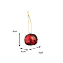 Set of 8 Red Hanging Bell Christmas Decorations - 4cm
